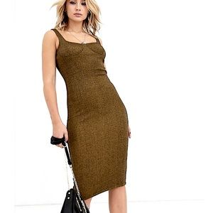 NWT CAPULET Lola bustier speckle bodycon midi dress size large new with tags